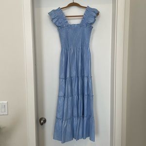 Hill House Ellie Nap Dress Light Blue Glitter Check